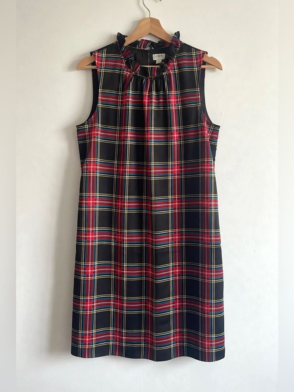 J Crew Factory Tartan plaid Christmas shift dress Size 10